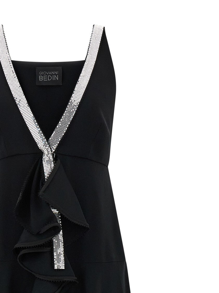 Giovanni Bedin V-Neck Maxi Dress With Front Ruffles