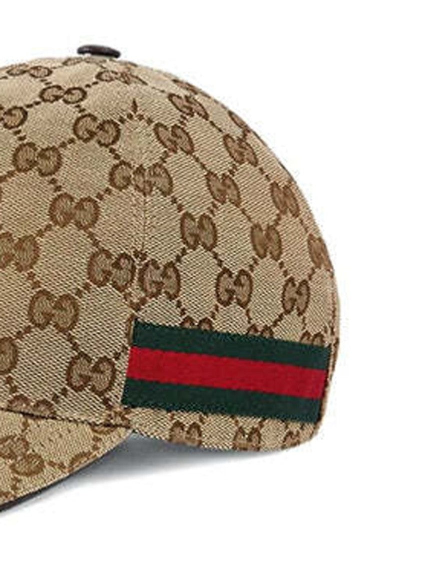 Gucci Monogram Striped Structured Cotton Baseball Cap