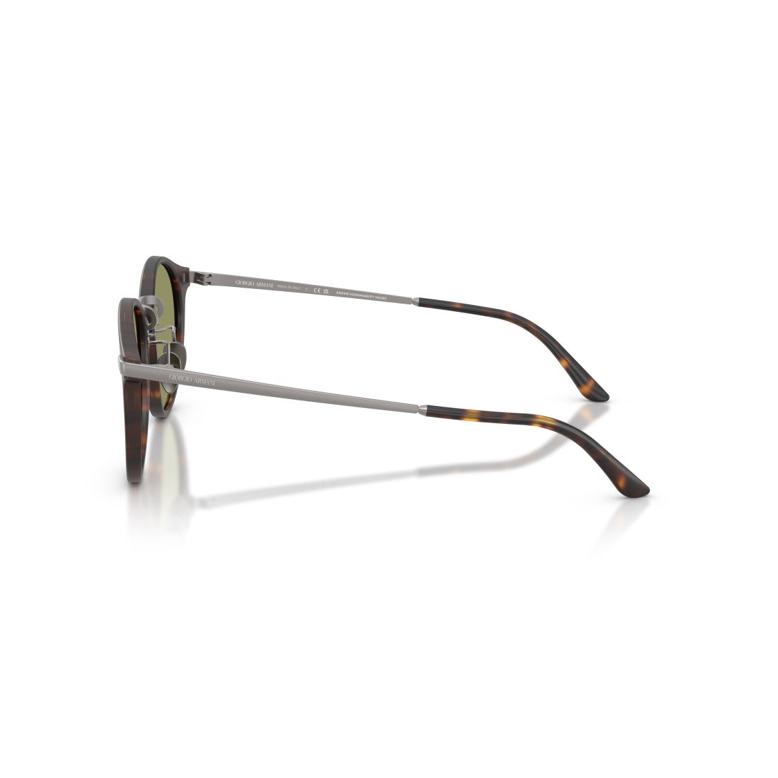 Giorgio Armani Round Tortoiseshell Acetate Sunglasses With Green-Tinted Lenses