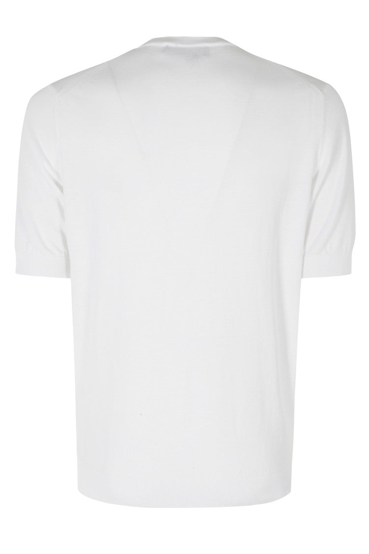 Filippo De Laurentiis White Round-Neck Single-Thread Cotton Knit T-Shirt