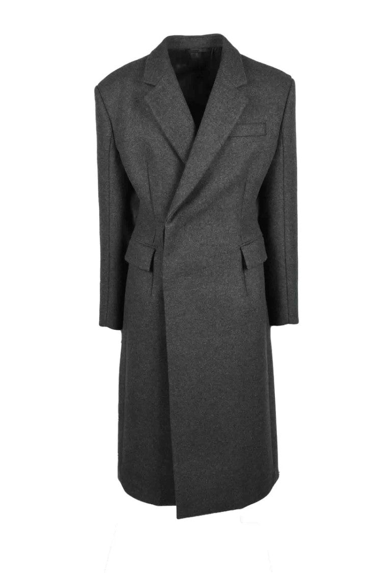 Prada Virgin Wool Coat - Grey