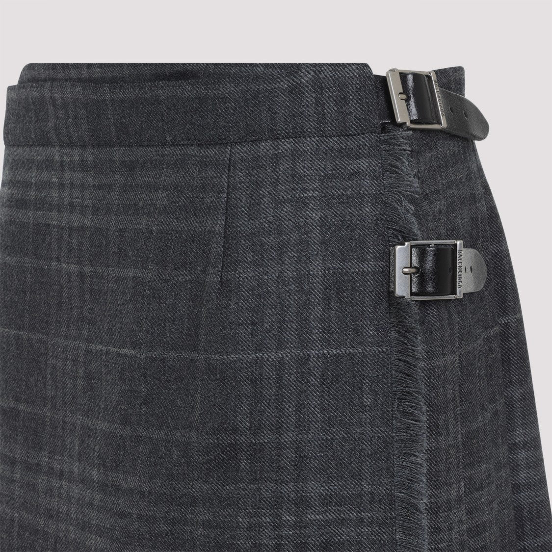 Balenciaga Pleated Grey Wool Mini Skirt