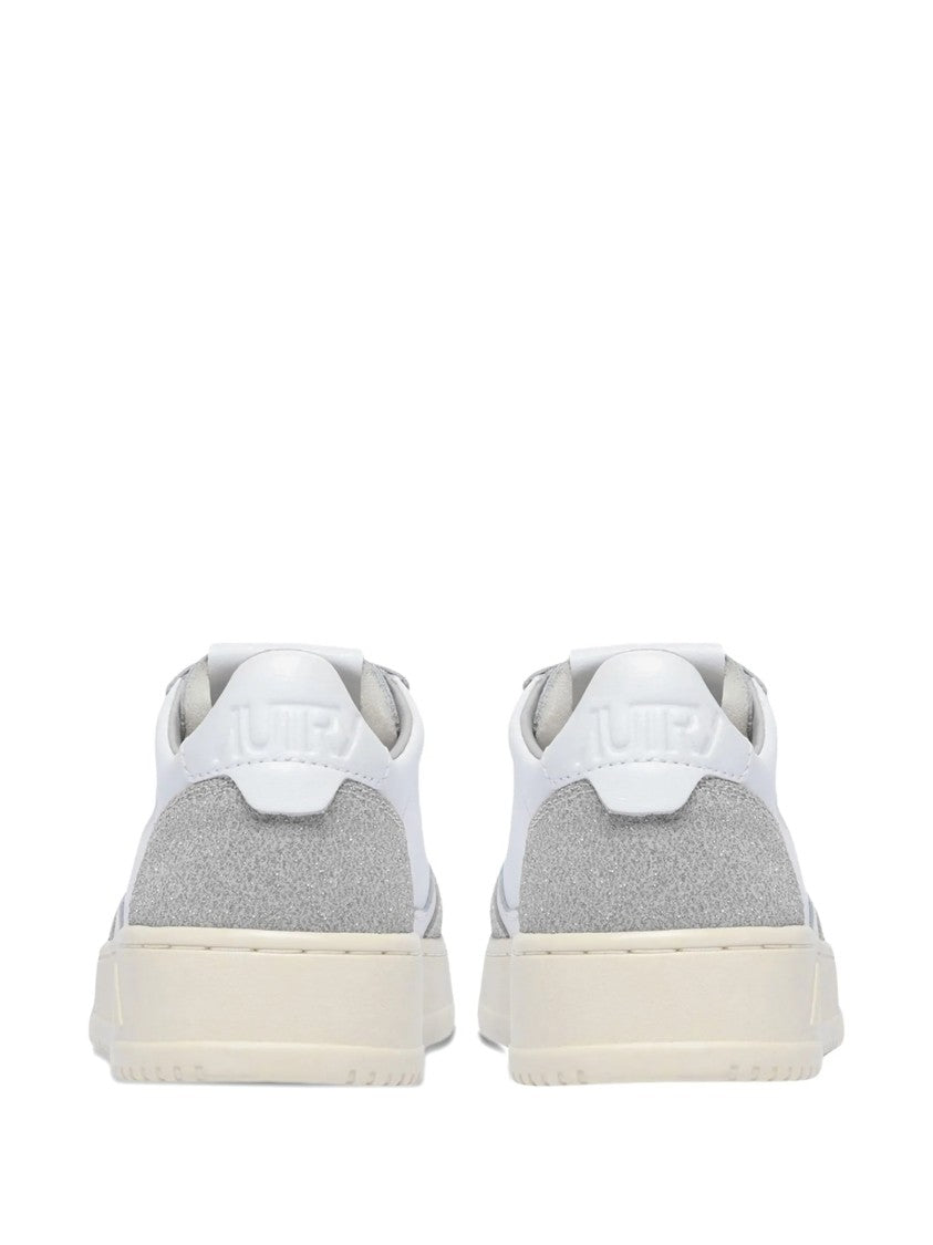 Autry White Medalist Low Perforated Suede Sneakers