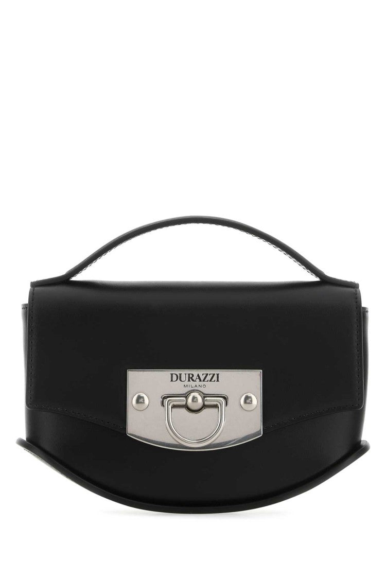 Durazzi Black Leather Mini Swing Handbag