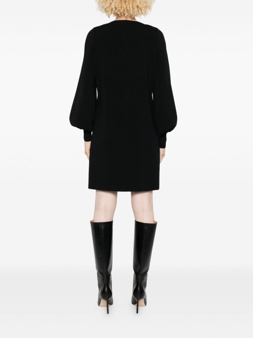 Liu Jo Mini Dress With Boat Neck And Puff Sleeves