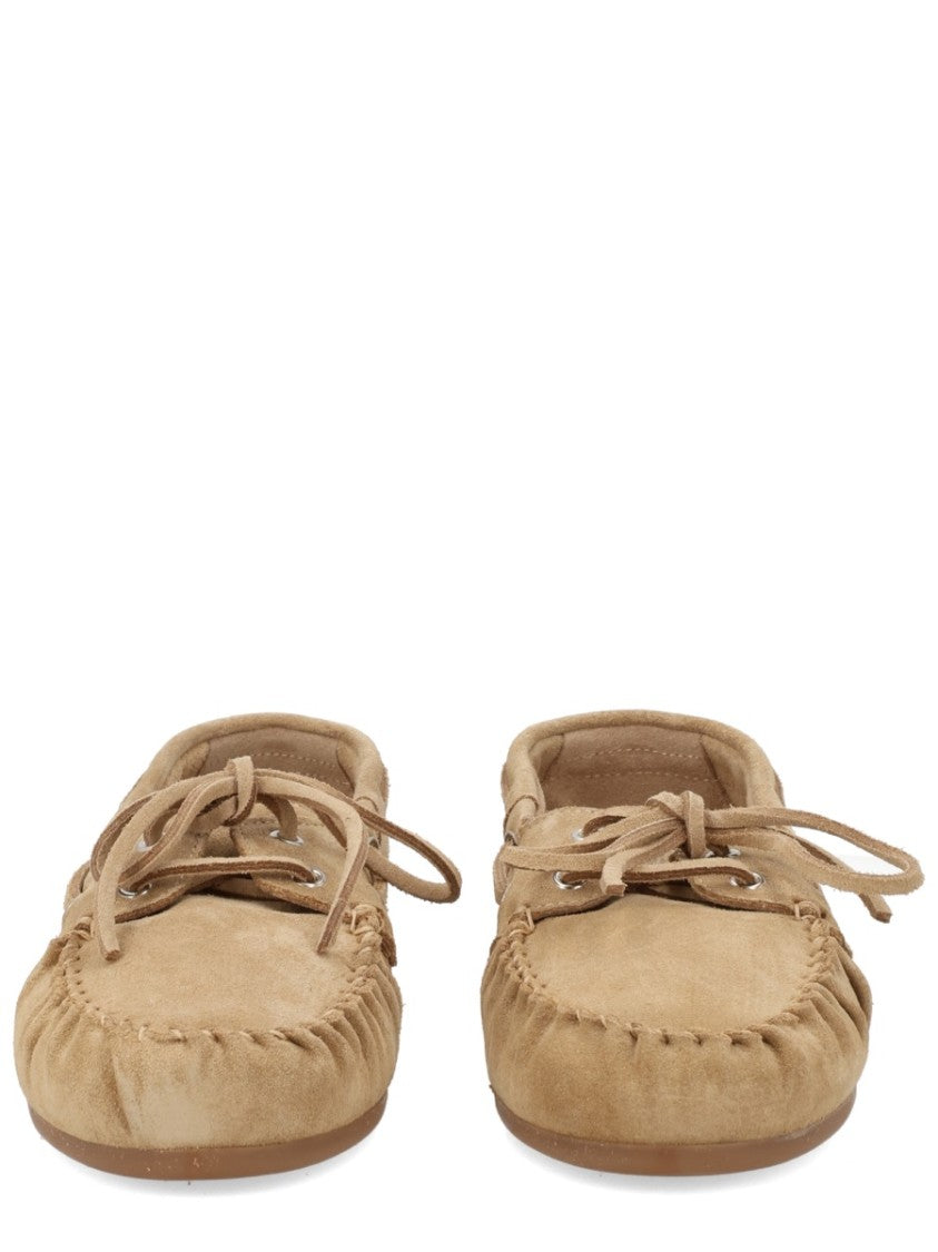 Alohas Tan Rowan Hand-Stitching Suede Loafers
