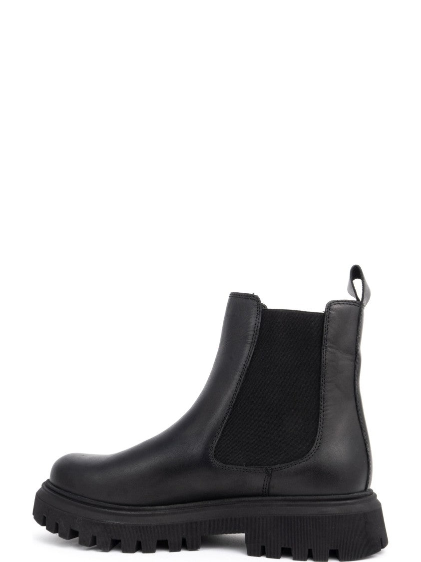 Sergio Moretti Black Ankle Boots With Elastic Side Panels