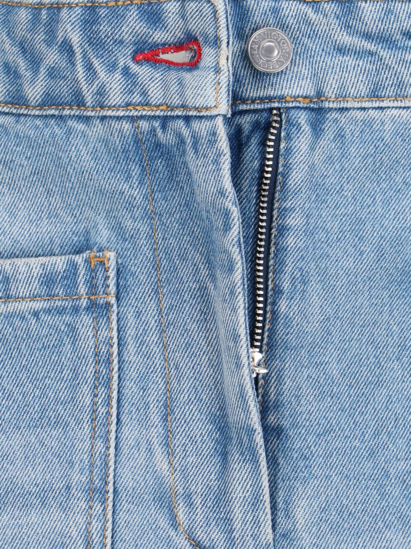 Victoria Beckham "Alina" Straight Leg Jeans – Light Blue