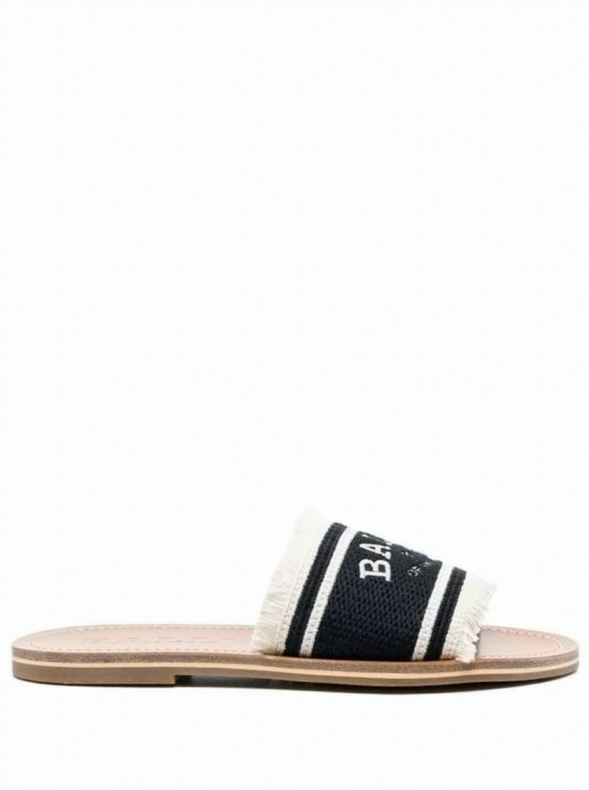 Bally Flat Slide Sandal With Tan Leather Sole