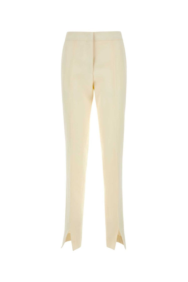 Jil Sander Tailored Ivory Viscose-Silk Blend Pants