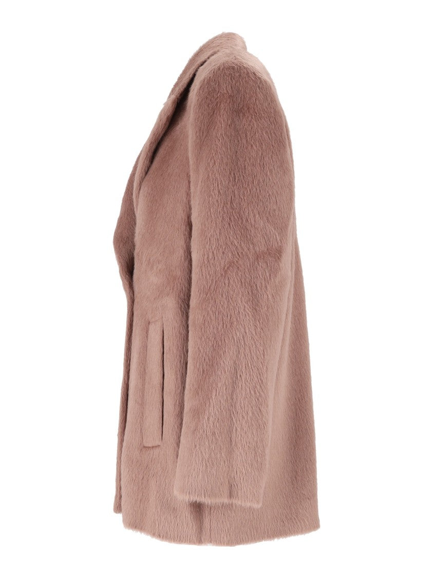 Peserico Double-Breasted Wide Lapels Plush Coat