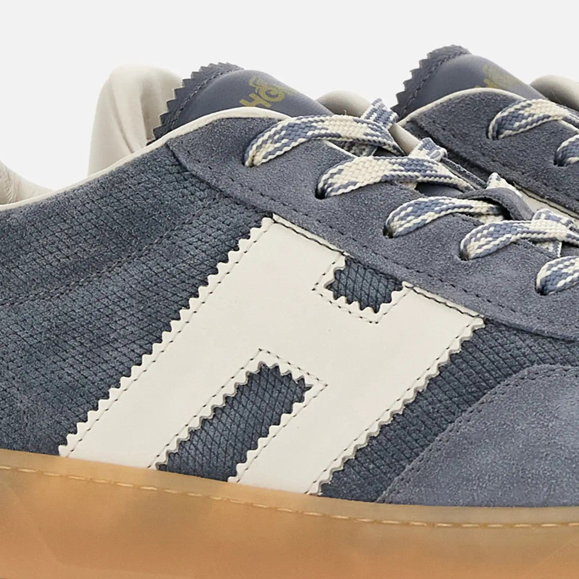 Hogan Cool Allacciato H Sneakers In Blue Denim