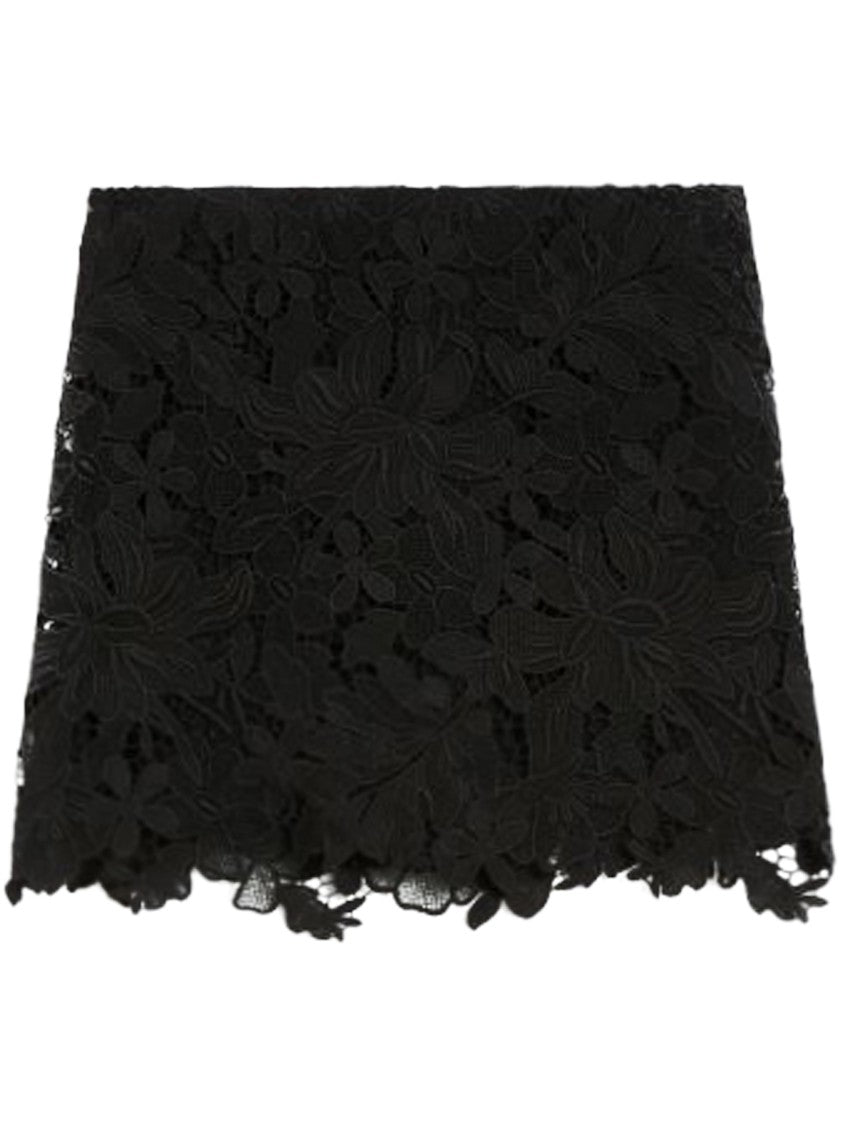 Max Mara Mini Skirt With Floral Lace Overlay