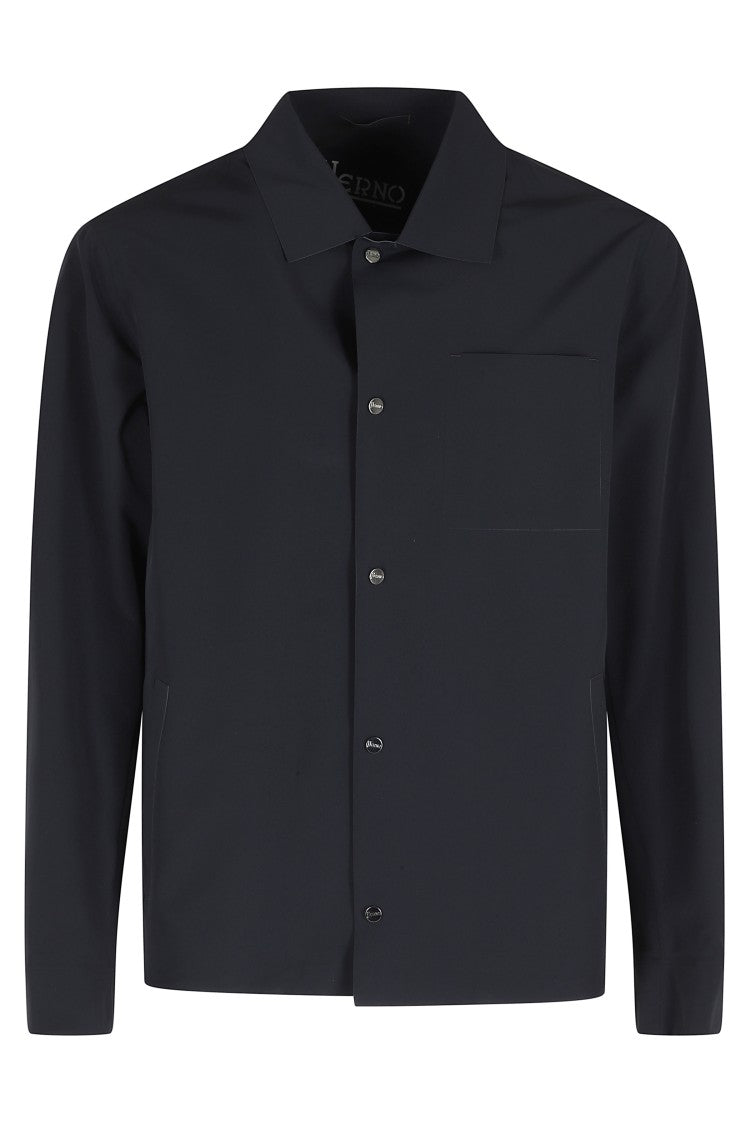 Herno Black Logo-Buttons Press-Studs Polyamide Jacket