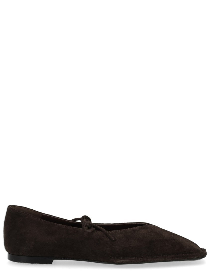Alohas Sway Pointed Leather Bow Flats