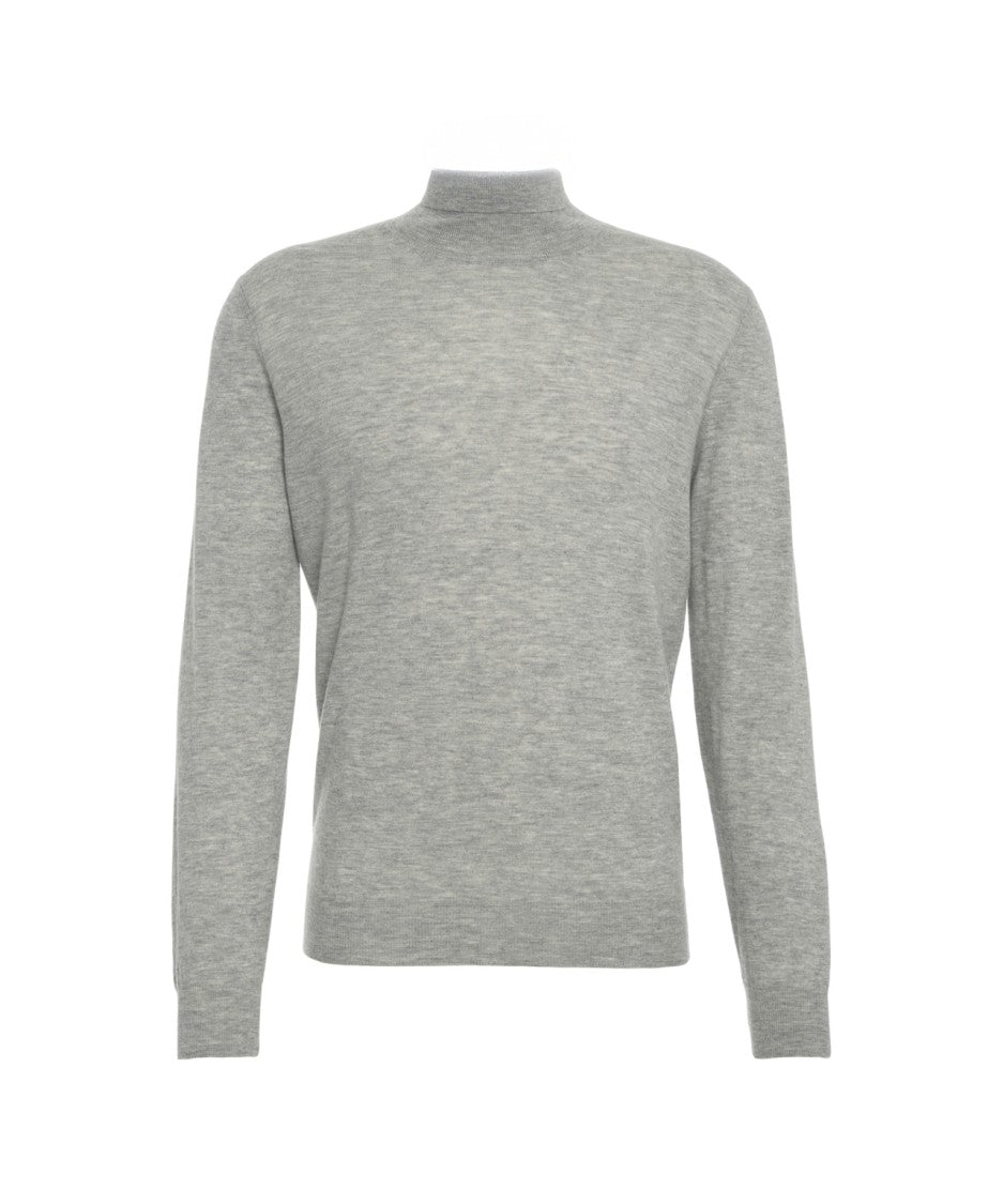 Gender Mock Neck Knit Sweater With Refined Design