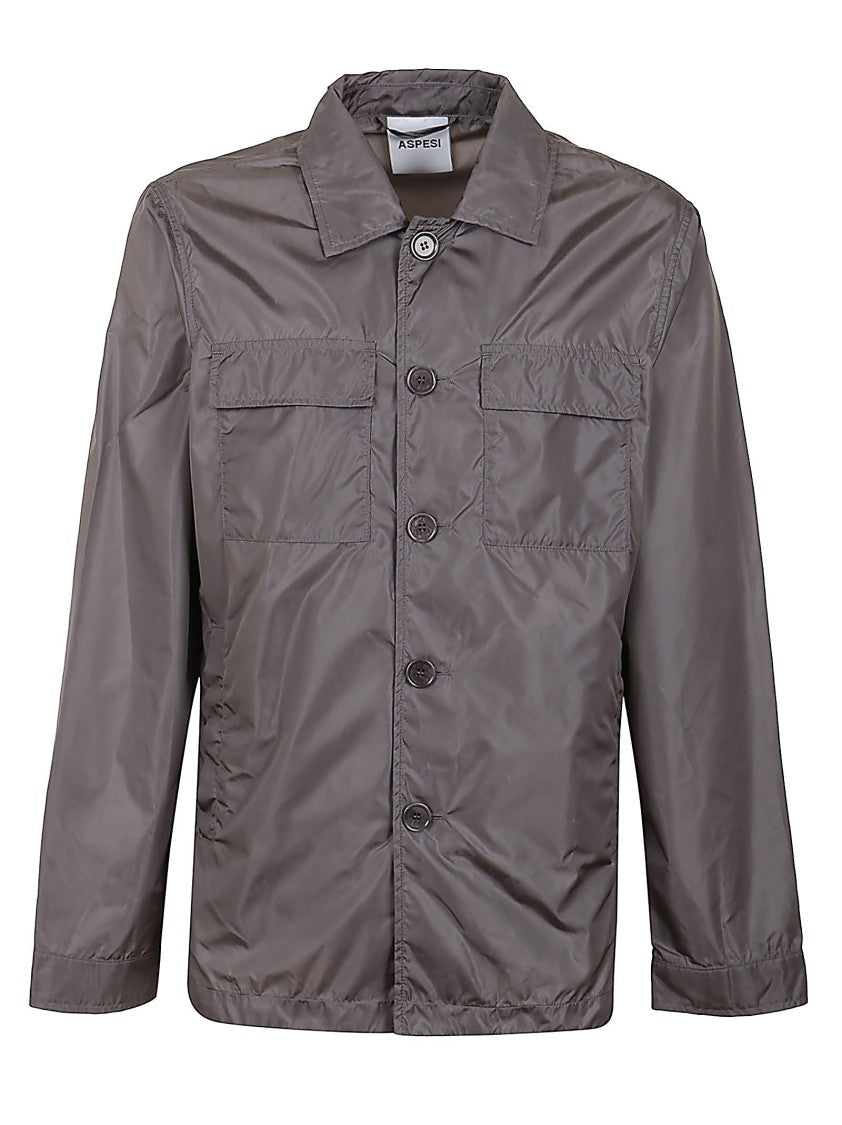 Aspesi Classic Button-Up Polyamide Jacket With Chest Pockets