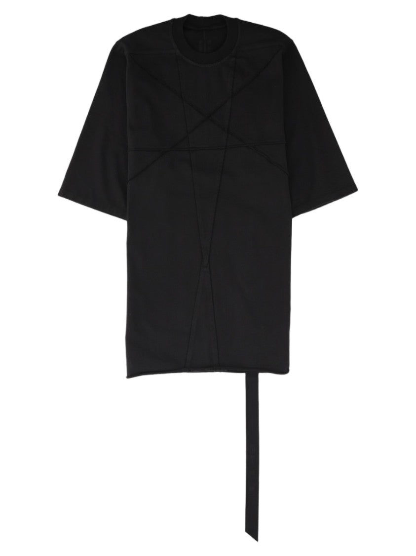 Drkshdw By Rick Owens Black Extended Hem Cotton T-Shirt