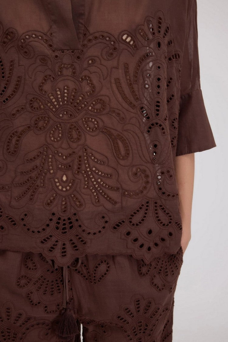 Ermanno Brown Cotton Shirt