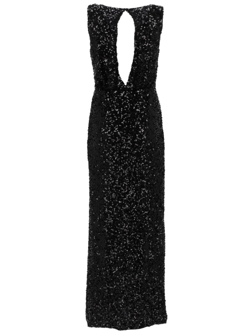 P.A.R.O.S.H. Full Sequin Sleeveless Long Dress