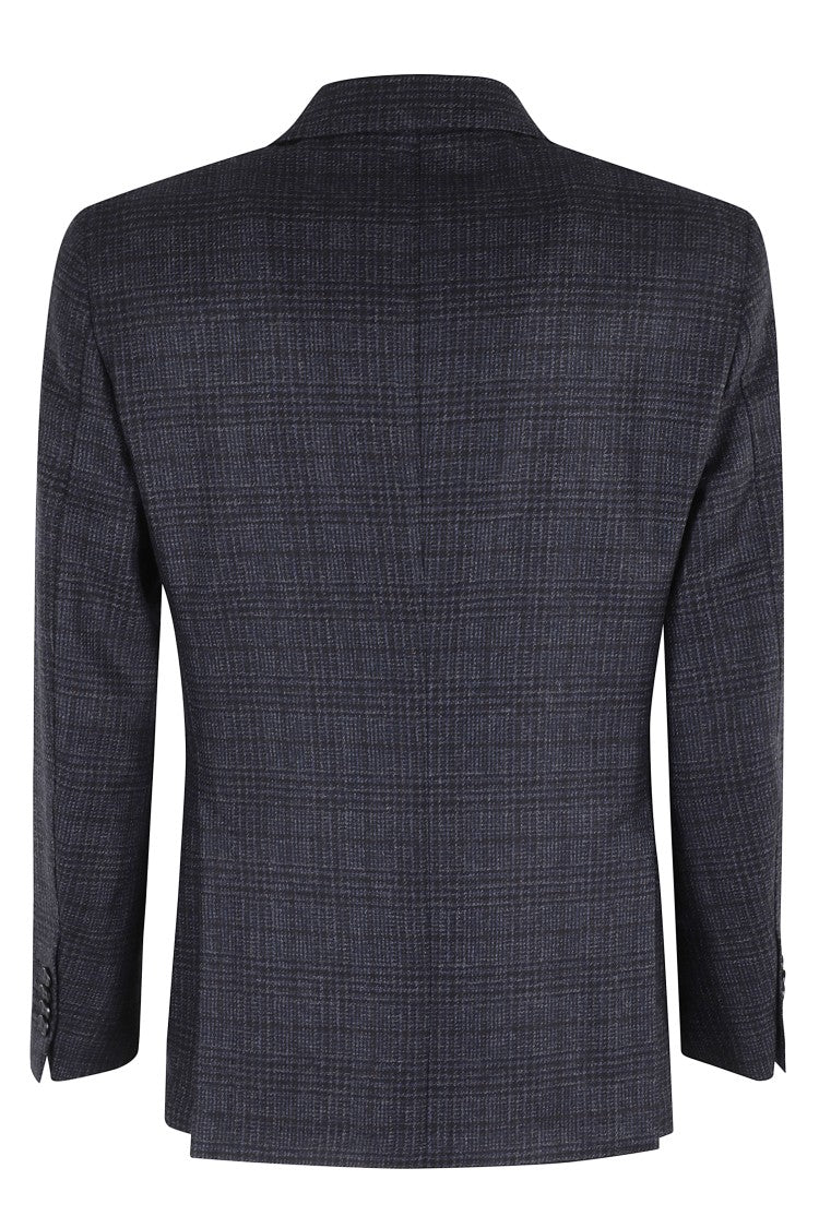 Santaniello Plaid Wool Santaniello One-Breasted Jacket