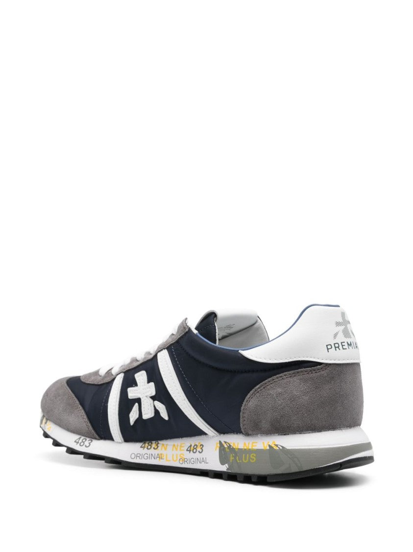 Premiata Midnight Blue Multi-Panel Suede Sneakers