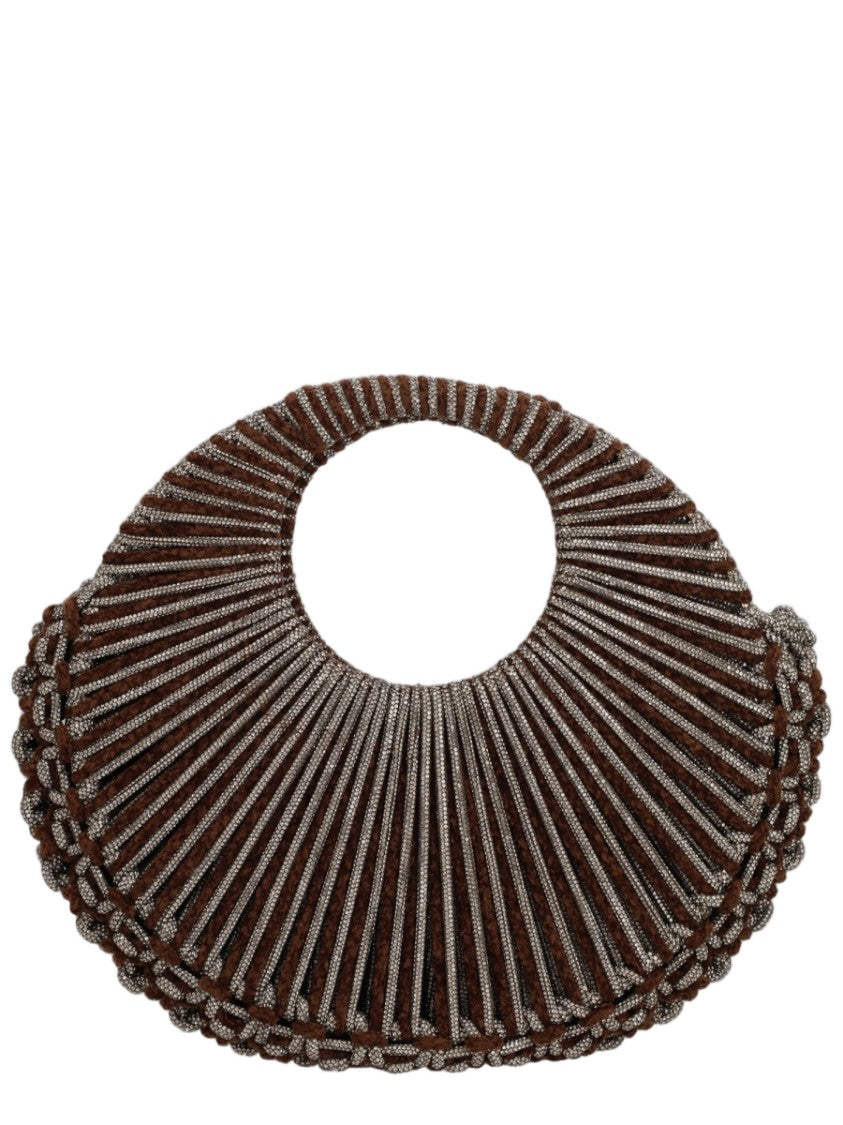Hibourama Brown Semi-Circular Woven Braided Bag