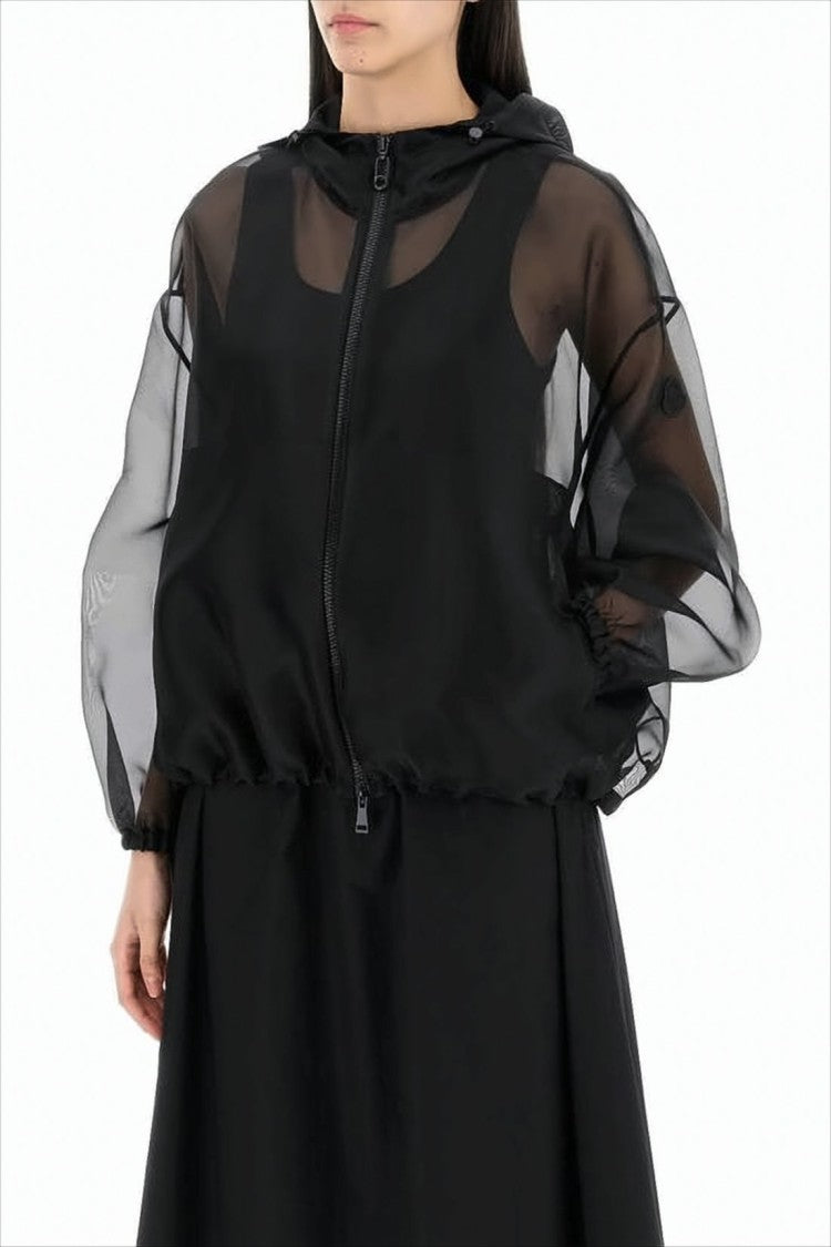 Moncler Translucent Lightweight Jacket With Voluminous Sleeves