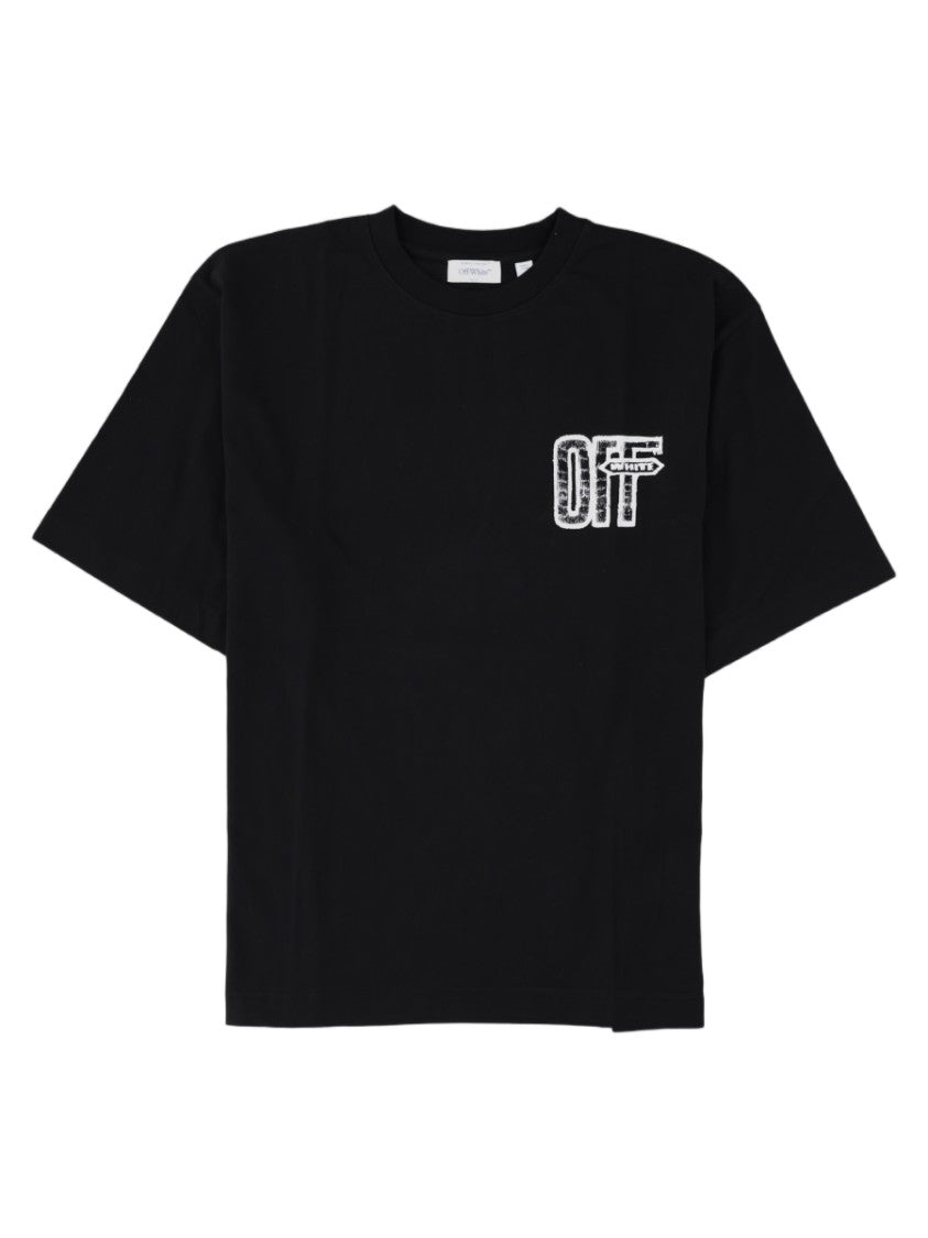 Off-White Black Graphic Printed Cotton T-Shirt
