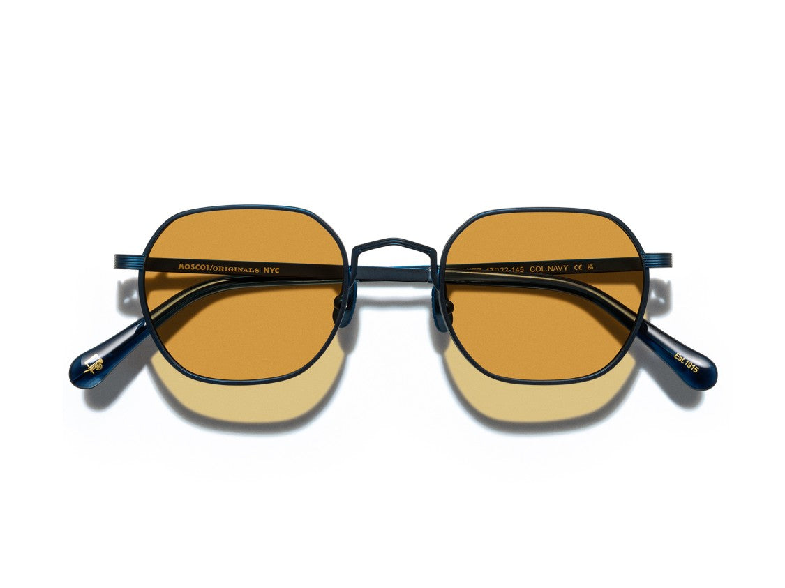 Moscot Gold Or-Utz-S Geometric Metal Sunglasses