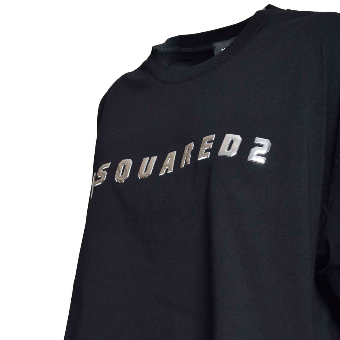 Dsquared2 Black Cotton Oversize Crop T-Shirt