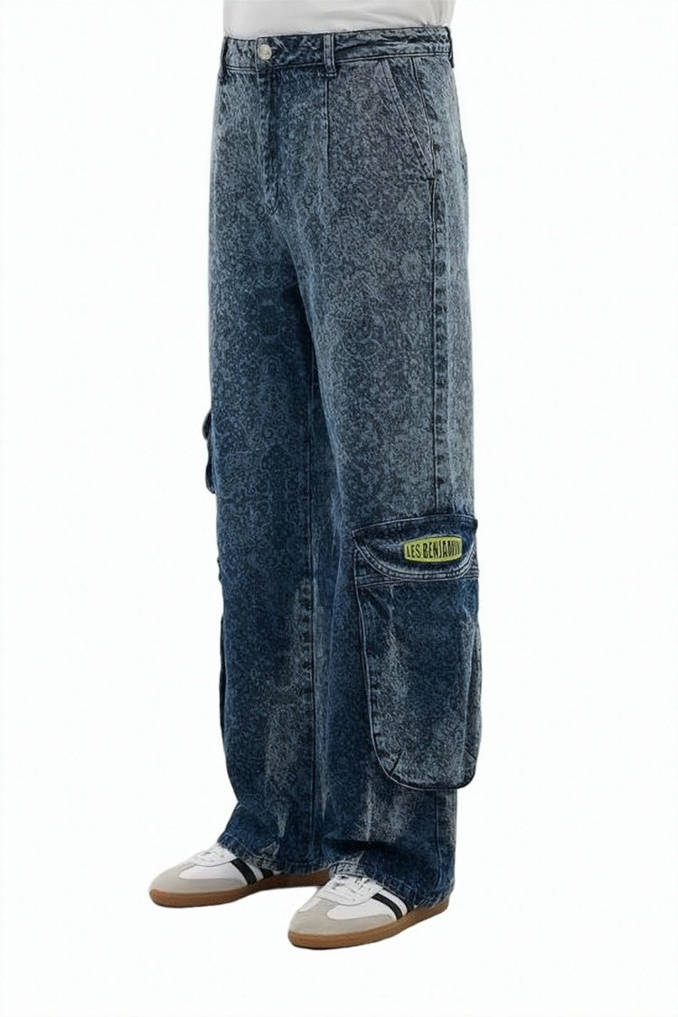 Les Benjamins Relaxed Wide-Leg Denim Pants