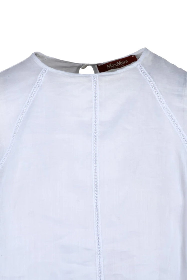 Max Mara Edile Brushed Ramie Blouse - White