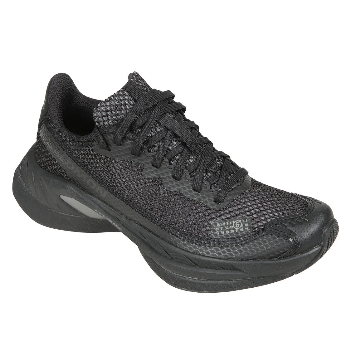 Mm6 By Maison Margiela X Salomon Fully Mesh Black Sneakers With Bold Sole