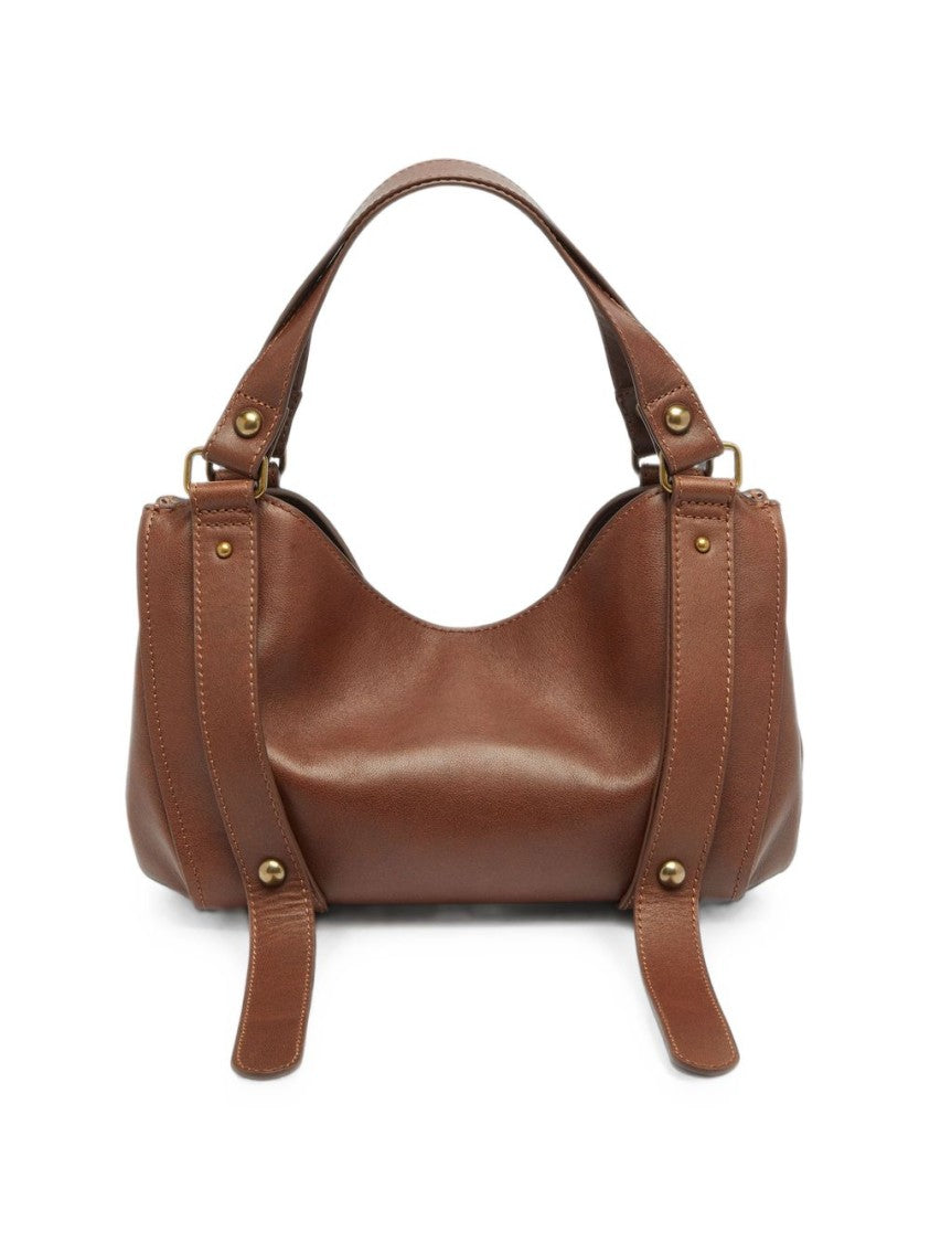 Diesel Soft Brown Leather Bag With Gold-Tone Accents
