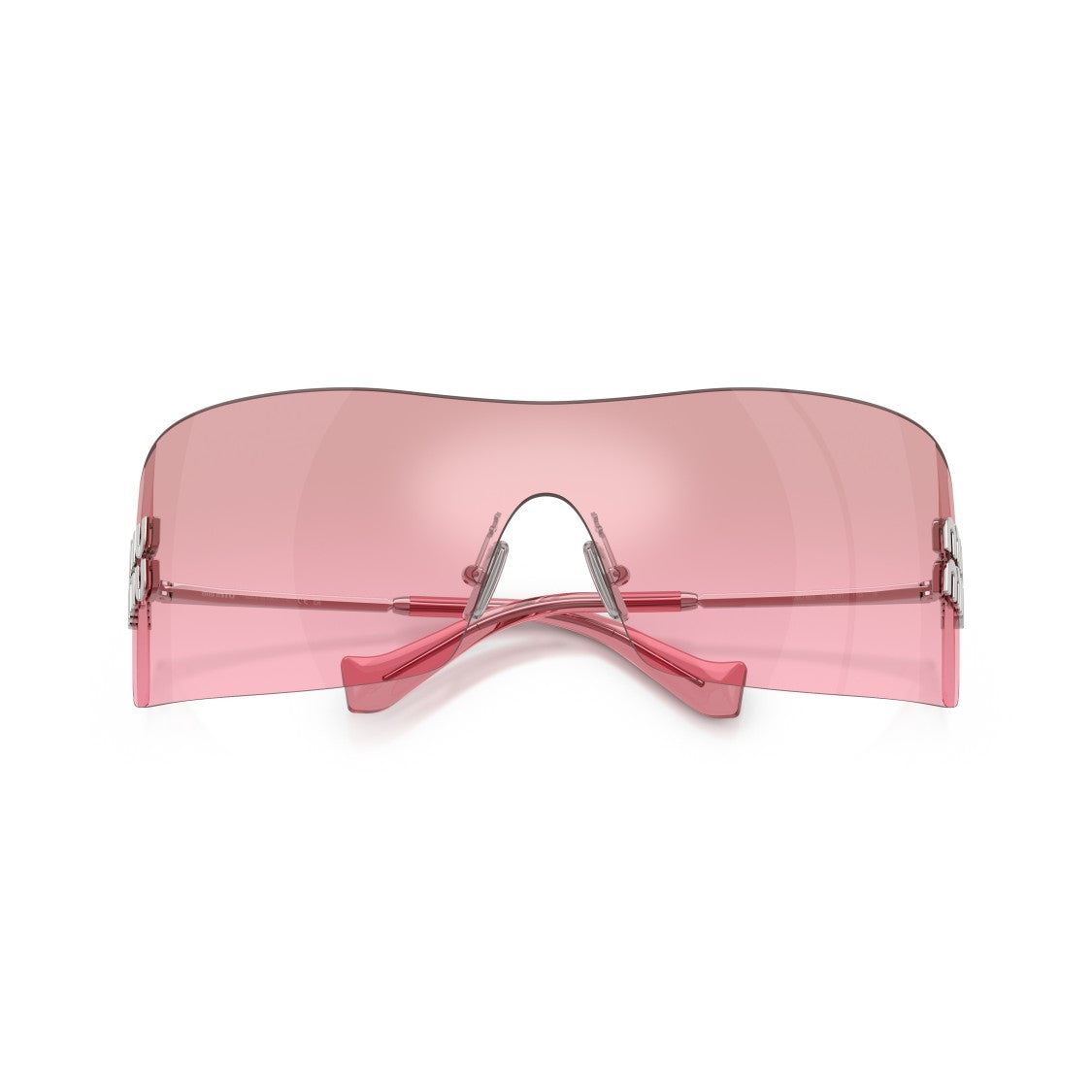 Miu Miu Rimless Sunglasses With Continuous Pink Lens