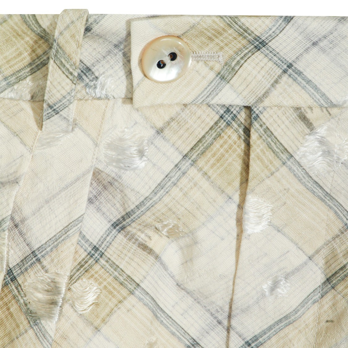 Vivienne Westwood Beige Cotton Midi Skirt With Pleated Design And Check Print