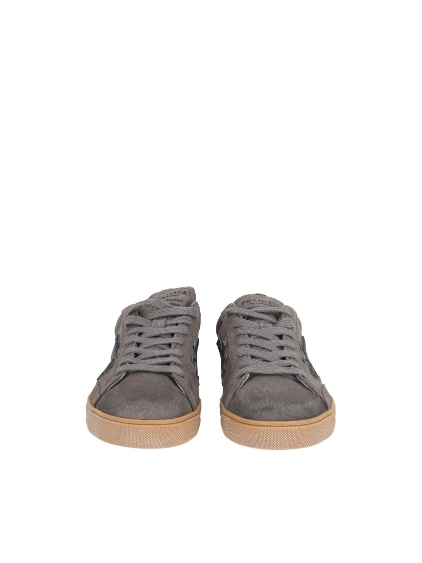 Premiata Taupe Steven Soft Suede Low-Top Sneakers
