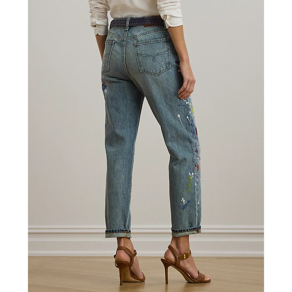 Lauren Ralph Lauren Alicia Wash Byfrnd Taper-Ankle-Straight Cotton Jeans