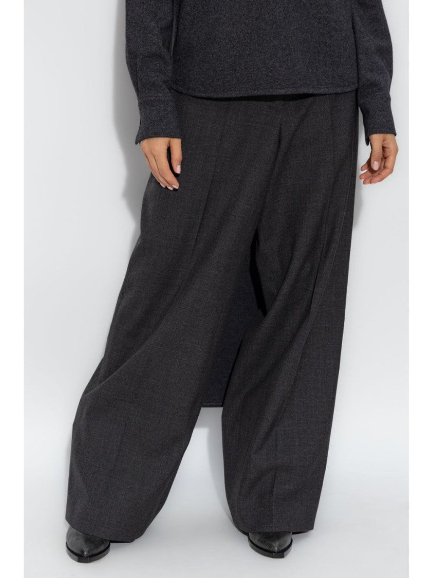 Givenchy Grey Virgin Wool Wide-Leg Trousers