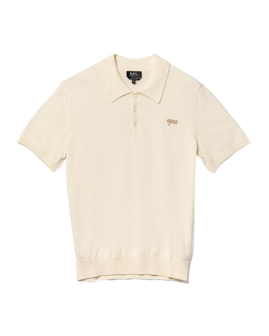 A.P.C. Classic White Polo Shirt With Embroidered Logo