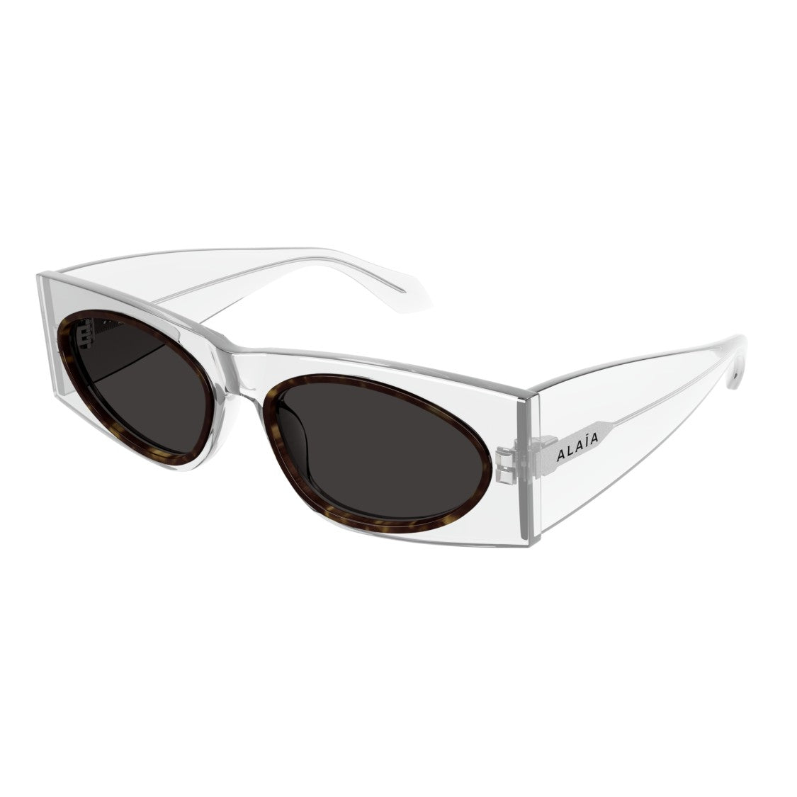 Azzedine Alaïa Aa0085s Angular Transparent Acetate Sunglasses With Tortoiseshell Detail