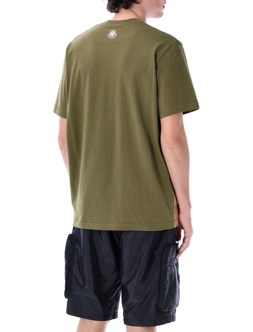 Moncler Genius Olive Green Printed Cotton T-Shirt