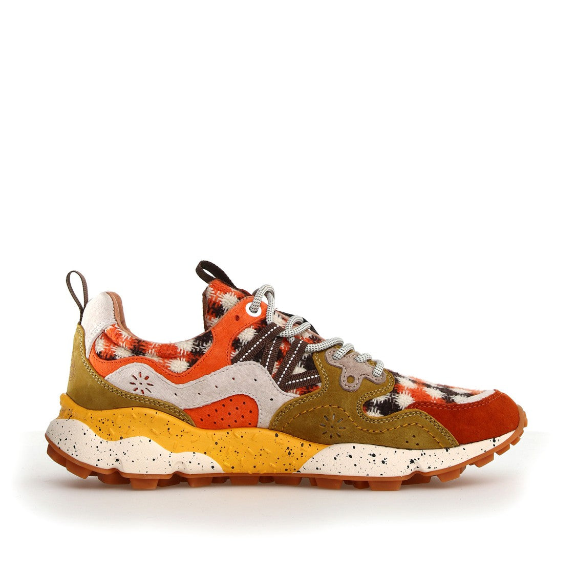 Flower Mountain Yamano 3 Sneakers in Burnt Suede with Orange Accents