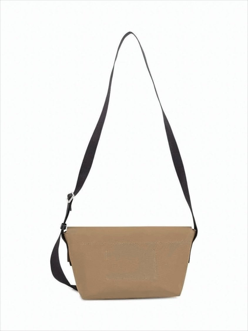 Jil Sander Structured Brown Crossbody Bag With Fold-Over Flap
