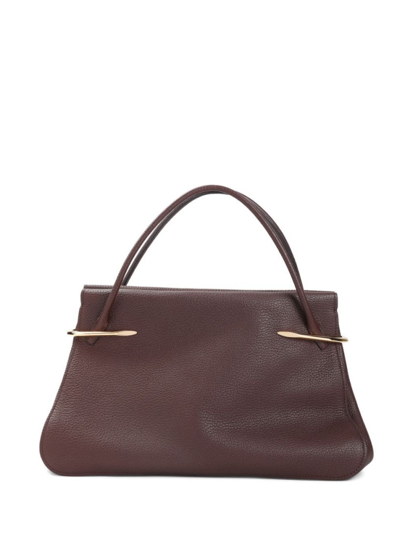 Givenchy Brown Textured Gold Accents Silk Bag