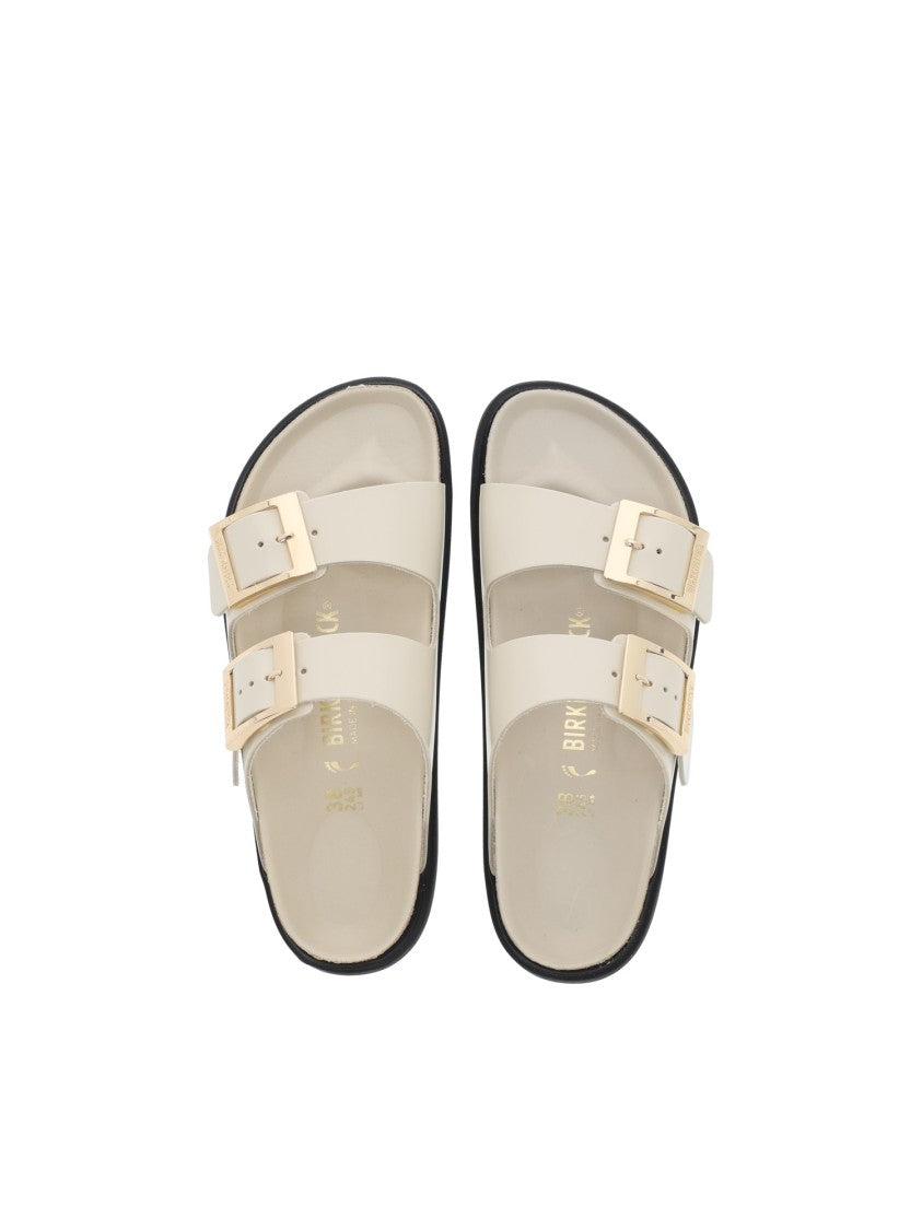 Birkenstock Ecru Arizona Natural Leather Slide Sandal