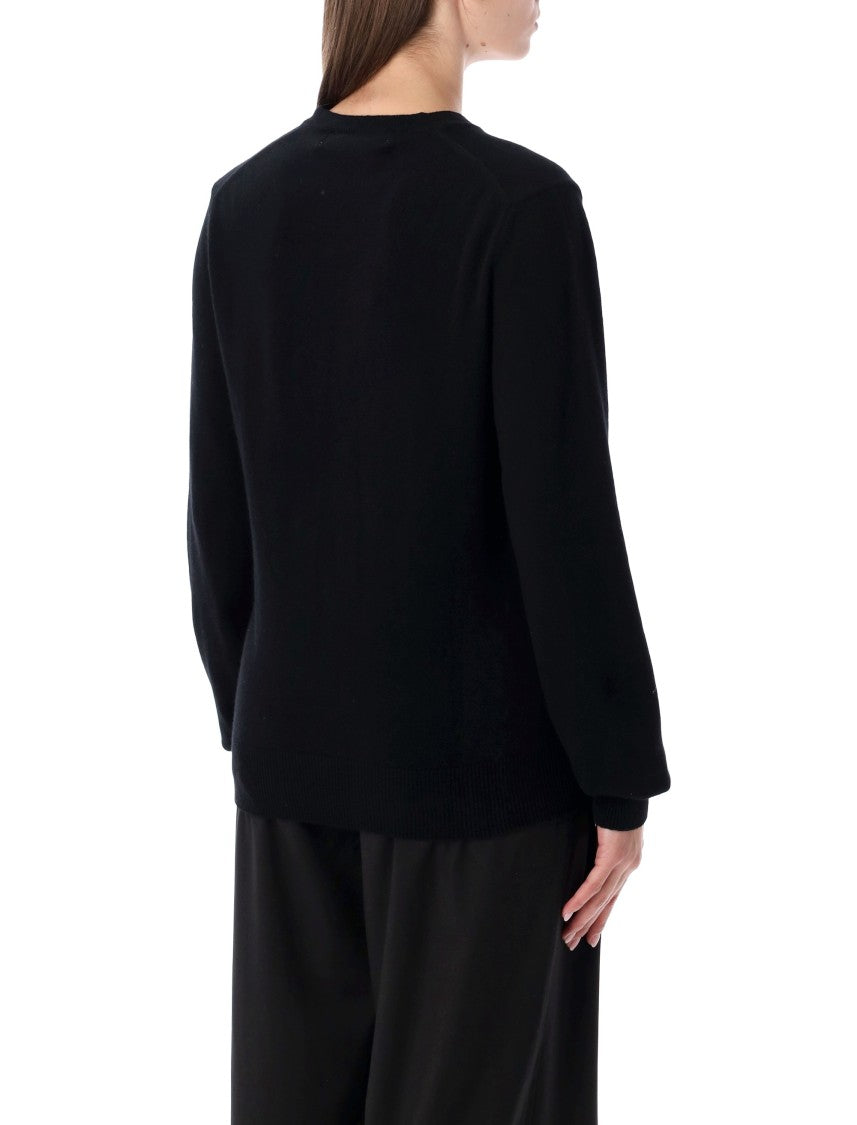 Comme Des Garçons Cuore Nero V Neck Wool Sweater