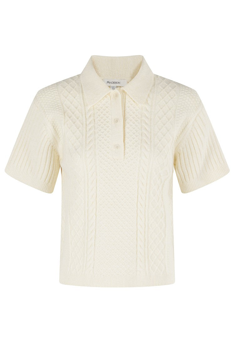 J. W. Anderson Cropped Cable Knit Polo