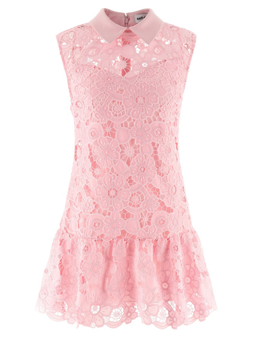 Self-Portrait 'Pink Lace Collared' Dress